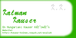 kalman kauser business card